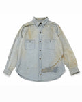 1930s-40s Sun Faded Chambray Work Shirt