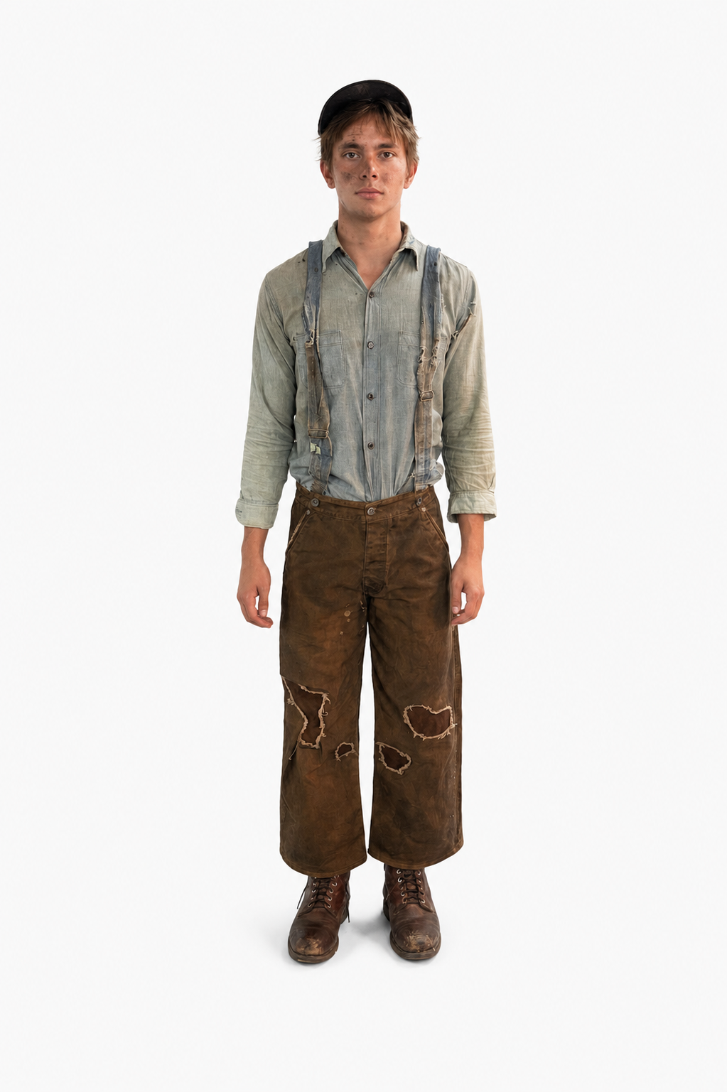 Faded Denim Suspenders